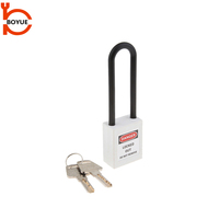 Vente en gros Boyue Isolation rouge Verrouillage à manille 76mm Cadenas de sécurité industrielle Chine Matériau en nylon durable Déverrouillage à clé antivol