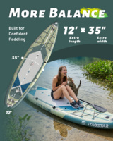 2026 ITAOSTAR Planche de Stand Up Paddle Gonflable Portable 12'x35"x6" à 5 ailerons, Nouveau Design, PVC/Composite/PE/EVA, 19.5KG, Lacs et Rivières