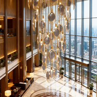 Lustre d'escalier LED moderne nordique personnalisé, design simple et luxueux, luminaire artistique créatif pour plafond haut, villa, restaurant, hôtel