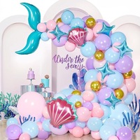 Kit d'arche de guirlande de ballons sirène pour Halloween, décorations de fête d'anniversaire, chaîne de ballons en latex pour enfants, baby shower, fournitures de fête de mariage