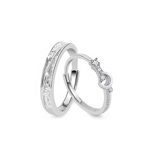 Anillos de Plata de Ley S925 con Circonita para Parejas, Diseño Exclusivo de Plutón y Charón, Anillos de Planeta de Lujo Discreto para Mujer y Hombre - Product Image 5