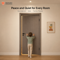 Puerta de Madera Gris Moderna Minimalista Mexin, Insonorizada, Precolgada con Marco para Dormitorio, Apartamento, Renovación del Hogar