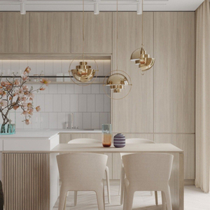 Meubles de cuisine modulaires de style Shaker moderne, petite taille, avec évier, robinet, marbre, charnières à fermeture douce, panneaux de porte en MDF laqué. - Product Image 3
