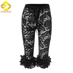 <span class=keywords><strong>Pantalones</strong></span> Capri Transparentes de Cintura Alta con Volantes, <span class=keywords><strong>Pantalones</strong></span> de Encaje Sexy con Estampado Floral para Mujer, Moda Verano 2026 - Product Image 1