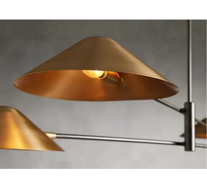 Mid Century <b>Modern</b> Antique 4 Light Polished Brass Sputnik Pendant <b>Chandelier</b> LED Dimmable Ceiling Fixture for Home Office - Product Image 1