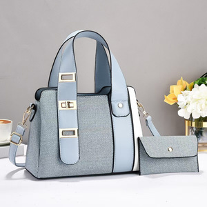 Women Tote Bag Set Patchwork Colorblock <b>Handbag</b> Large Capacity Shoulder Crossbody Bag with Coin Purse PU Leather Street Fashion - Product Image 1