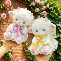 Peluche Agneau Kawaii Lolita en Gros avec Robe Amovible, Adorable Poupée Mouton Blanc en Peluche, Décoration Maison, Cadeau d'Anniversaire pour Enfants
