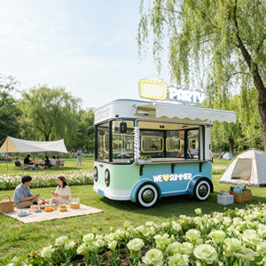 Factory Direct Supply Stainless Steel Mobile Food <b>Trailer</b> CE Certified Food Truck For Outdoor Catering Ice Cream Dessert Service - Product Image 1