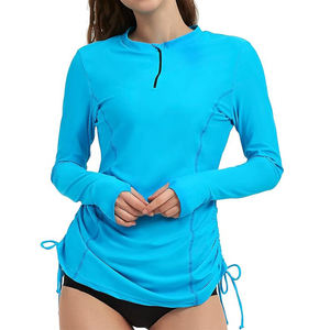 Women's Custom <b>UV</b> Protection Rash Guard Long Sleeve Sun Shirt UPF50 Outdoor Sports & <b>Swimwear</b> Adjustable for Adults - Product Image 1