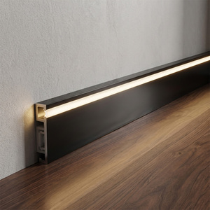 Plinthe LED moderne de 5 cm en aluminium pour éclairage encastré, installation de plinthe murale pour salon - Product Image 1