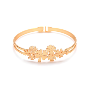 Bracelet romantique tendance en acier inoxydable 316L plaqué or PVD, design floral, bijoux pour femmes, cadeau - Product Image 2