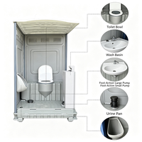 Baño Portátil Prefabricado Personalizado, Cuadrado, Transpirable, de Ensamblaje Rápido, Moderno, para Parques y Exteriores
