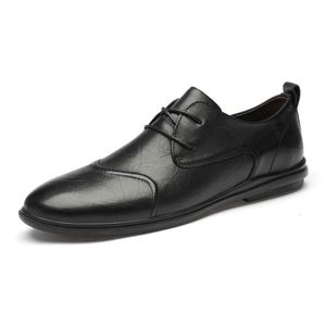 Chaussures habillées de luxe en cuir pour hommes, légères, antidérapantes, respirantes, à lacets, pour le bureau et les mariages - Product Image 6