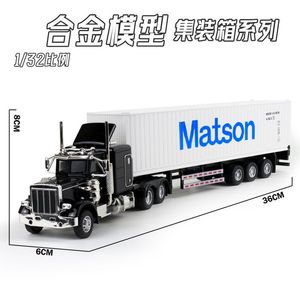 Modèle de camion lourd de transport de chantier Peter Stanleya en alliage 1:32 avec son et lumière, jouet tracteur américain - Product Image 3
