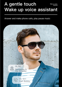 F08 Smart Glasses lingua AI traduttore senza fili Anti-blu protezione UV di controllo vocale occhiali da sole Gaming Meeting auricolare - Product Image 5