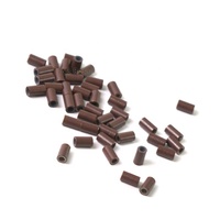 Perles plates en cuivre de 3.4mm micro anneau lien avec silicone pour outils d'extension de cheveux vente en gros