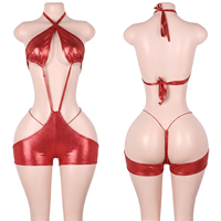 Direct usine : Shorts, Vêtements de danse exotique, Bodys scintillants à lacets, Ensembles de danse de créateur pour boîte de nuit et bar Slingshot