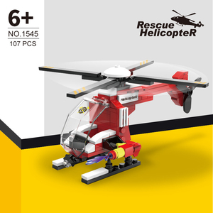 1545 MOC bricolage bloc modèle lutte contre l'incendie <span class=keywords><strong>hélicoptère</strong></span> 107 pièces petites particules enfants garçon assemblage bloc de construction jouet ensemble en gros - Product Image 2