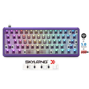 Lite Gasket <span class=keywords><strong>GK61</strong></span> Hot Swap 60% RGB Kit de clavier bricolage Kit personnalisé avec couvercle en alliage d'aluminium - Product Image 1