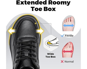 Chaussures Oxford habillées décontractées pour hommes VILUNENES, à lacets, fermées, larges, confortables, légères, avec soutien de la voûte plantaire, antidérapantes, authentiques - Product Image 2