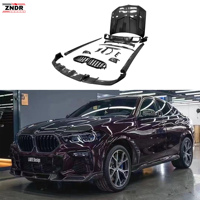 Para BMW X6M G06 F96 Kit de carrocería Actualización de fibra de carbono Estilo LD Alerón delantero Difusor Capó Falda lateral con malla central-Nuevo