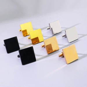 Boutons de manchette personnalisés en acier inoxydable pour hommes, accessoires de chemise, faible MOQ, prêts à être expédiés, bijoux très vendus sur <span class=keywords><strong>Amazon</strong></span> et eBay, vente en gros en vrac - Product Image 1