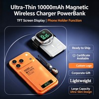Batterie externe magnétique sans fil à grande capacité 10000 mAh avec support et écran TFT, idéale pour les voyages – Meilleures ventes