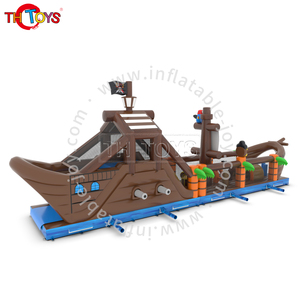 Barco pirata gigante, gorila <span class=keywords><strong>de</strong></span> aire, carrera <span class=keywords><strong>de</strong></span> obstáculos inflable con tobogán hinchable, actividad divertida para niños - Product Image 4