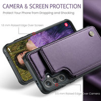 Étui de protection complet CaseMe, étui en cuir PU de luxe avec porte-cartes, fermeture magnétique RFID, antichoc, étanche pour téléphone portable S24