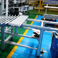 Ligne de production automatisée pour cadre en aluminium de module photovoltaïque, ligne de découpe et de rivetage automatique pour cadres de panneaux solaires, fenêtres et portes