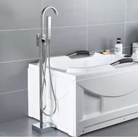 Robinet de baignoire monocommande de luxe finition or brossé, standard hôtelier 5 étoiles, en laiton massif avec valve en céramique et jet de pluie – Meilleures ventes