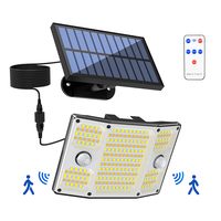 Lampe murale solaire LED OVO-045, type split, détecteur de mouvement PIR, 3 modes, télécommande, étanche, pour jardin, cour, allée, entrée de garage