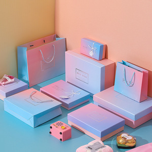 Recycled Materials Square Gradient Color Gift Box Heaven and Earth Cover Creative Gift Packaging Box for Valentine's Day - Product Image 5