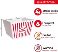 Wadah Popcorn Plastik Klasik Bergaris Merah Putih untuk Malam Film, Ember Popcorn PP yang Dapat Digunakan Kembali