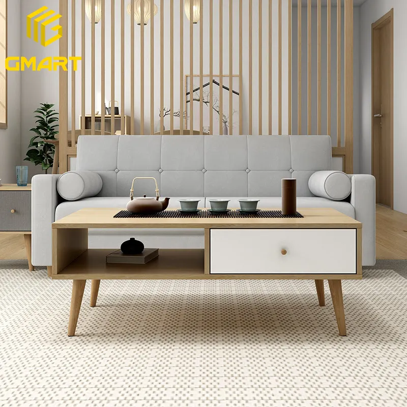 Gmart Europe Style Designs Wohnzimmer Dekor Marmorplatte Mittel tisch Holz Couch tisch Metall Rechteckiger Couch tisch