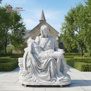 Estatua de <span class=keywords><strong>la</strong></span> Pietà de Mármol de Trevi, Escultura de María con Jesús para Iglesia, Jardín Exterior, Decoración Conmemorativa - Product Image 5