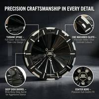 Jante monobloc forgée à déport profond 16-24 pouces, finition usinée noire, style rétro, entièrement recouverte, pour SUV tout-terrain, en alliage, nouvelle, personnalisée