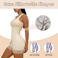Vêtement gainant intégral pour femme, étapes 2/3, avec contrôle du ventre, Fajase, gaine post-opératoire, gaine amincissante pour l'exercice, fermeture éclair à l'entrejambe