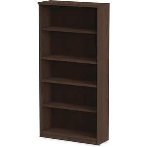 Librería Alera Valencia Series Espresso de cinco estantes, 31.75w x 14d x 64.75h, elegantes estanterías para libros - Product Image 3