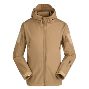 Spring Autumn Winter Camouflage Bomber Soft Shell Jacket Men's Fleece-lined Thickened Waterproof Outdoor Sportswear - Product Image 1