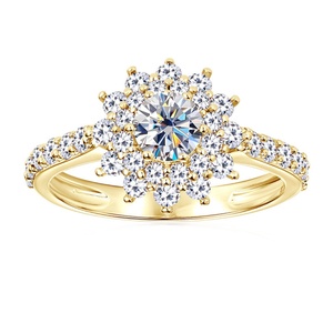 Lead-free Snowflake Imitation Moissanite or 5A Zircon Ring for Women Trendy Jewelry Wholesale Copper Brass Jewellery - Product Image 1