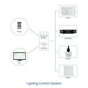 Zigbee /DALI Warehouse Control Solution照明100台のデバイス用の制御システム