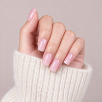 Lot de 32 faux ongles courts en ABS rose poudré, brillants, solides et imperméables, à presser – Meilleur prix de gros