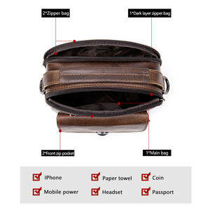 Sac à bandoulière en cuir de vache véritable Andong pour homme, petit sac à main décontracté, sac à bandoulière rétro pour homme, sac à bandoulière tendance pour homme - Product Image 5