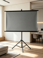 Écran de projection gris avec trépied 60-92 pouces 16:9, écran de projection portable pour cinéma maison, personnalisable