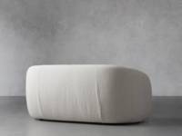 Canapé moderne d'intérieur de luxe rembourré en tissu de lin confortable à profil rond