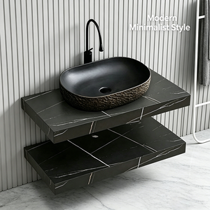 <span class=keywords><strong>Mueble</strong></span> de Baño Flotante Moderno Personalizado Directo de Fábrica con Encimeras de Cerámica, Lavabo de Cerámica y Lavamanos - Product Image 1