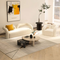 Canapé Boucle nordique moderne Salon de beauté créatif en forme de mouton blanc crème