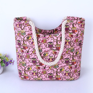 Sac fourre-tout grande capacité pour femme 2026, style ethnique, couleur unie, nouveau, en toile imprimée avec doublure en polyester et fermeture éclair, mode transfrontalière - Product Image 3