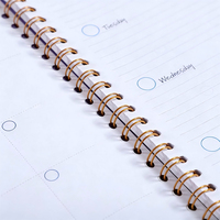 Couverture de cahier en plastique PP personnalisée, couverture souple orange et violet, cahiers à spirales A5 pour l'école, en vrac pour les étudiants
